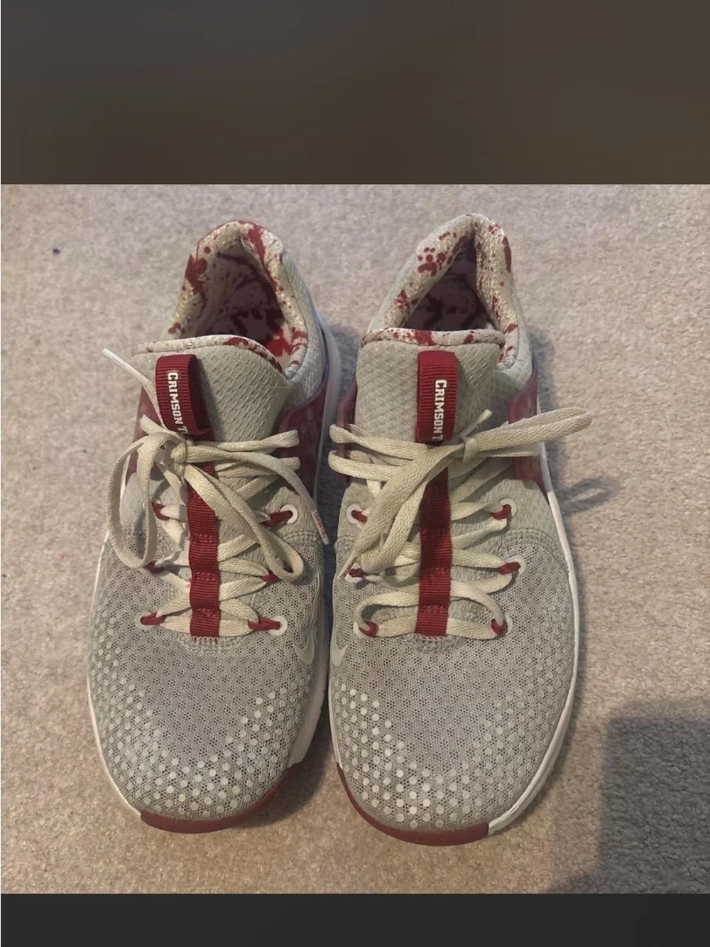 Nike men’s Light Gray and Burgundy Athletic Sneakers